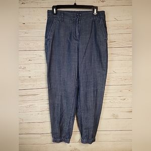 Talbots Joggers‎ Women's small Chambray denim tapered elastic cuff waist